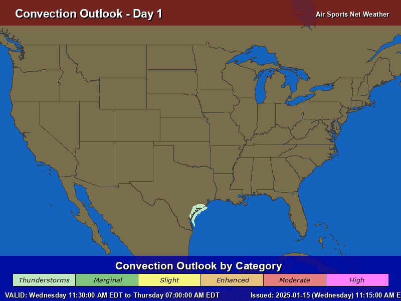 Convection Map for the United States - Day 1