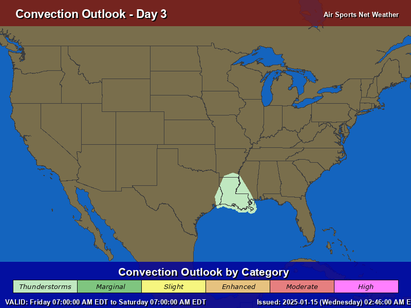 Convection Map for the United States - Day 3