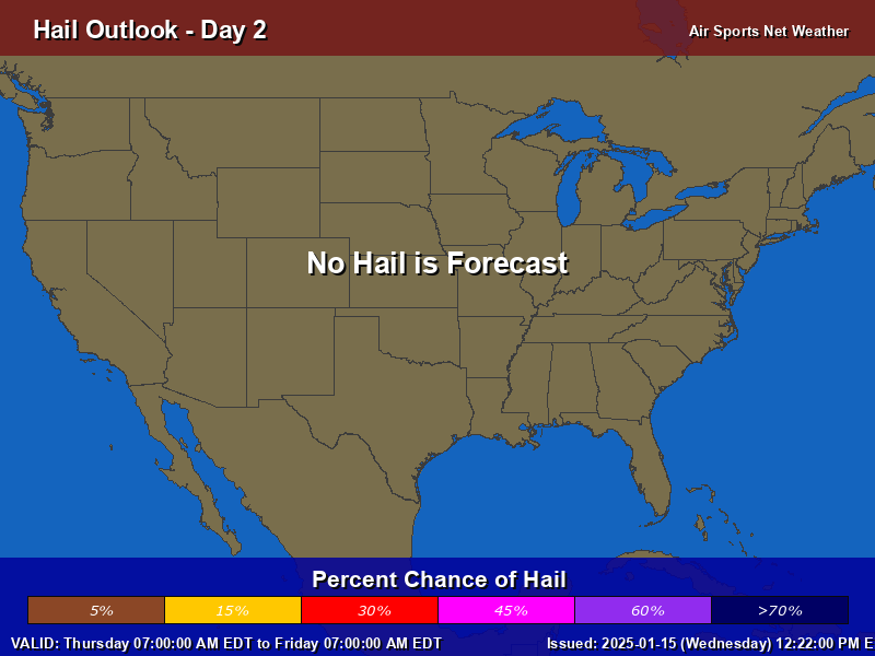 Hail Forecast Map Day 2 for the United States