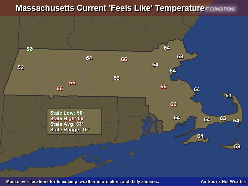 Usairnet Current Temperature Map Massachusetts Feels Like Temperature Map - Air Sports Net