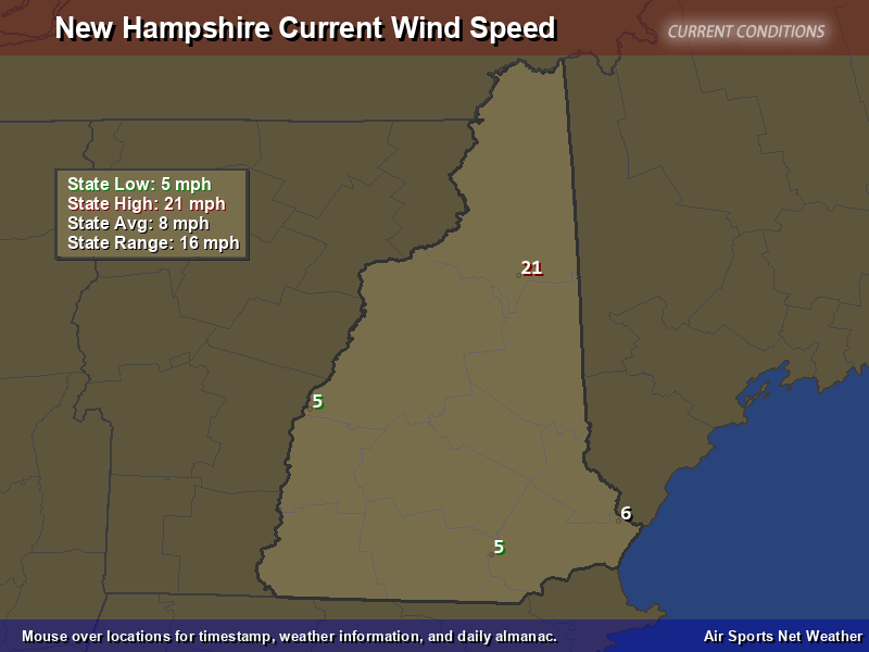 New Hampshire Wind Speed Map - Air Sports Net