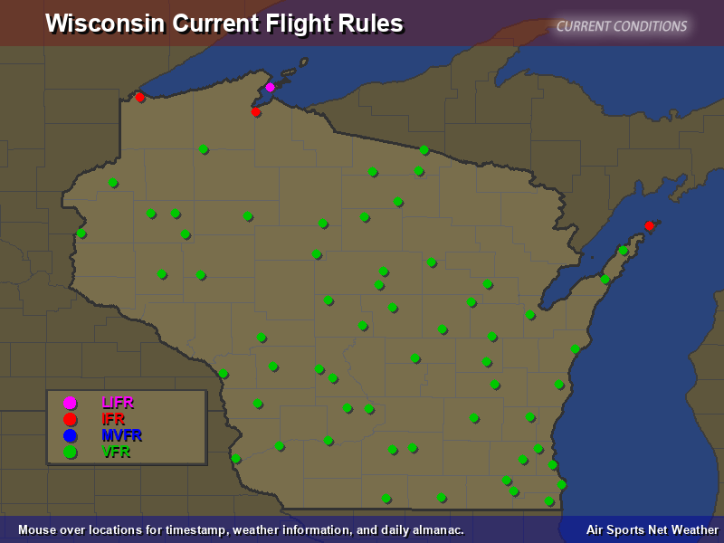 Wisconsin Flight Rules Map Air Sports Net