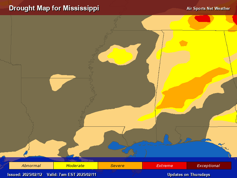 Mississippi Drought Map