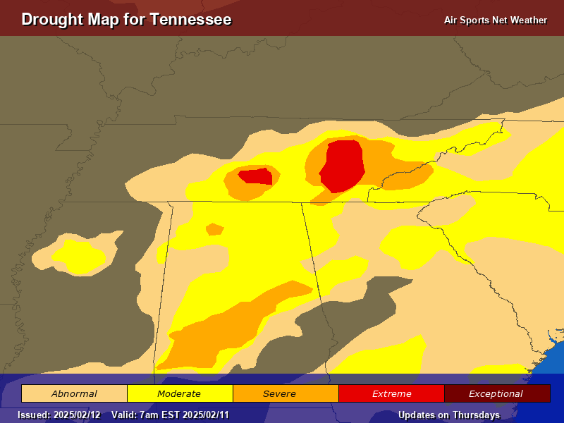 Tennessee Drought Map