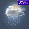 80% chance of light rain on Sunday