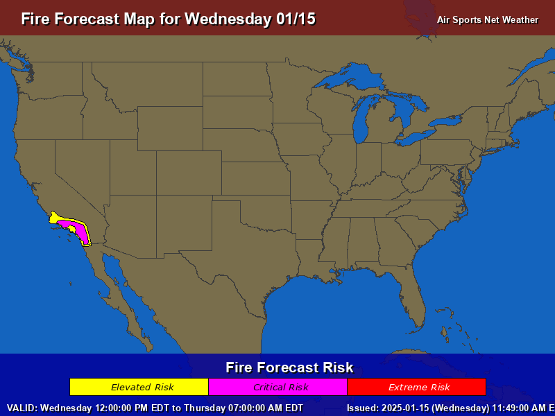 Fire Forecast Map for the United States