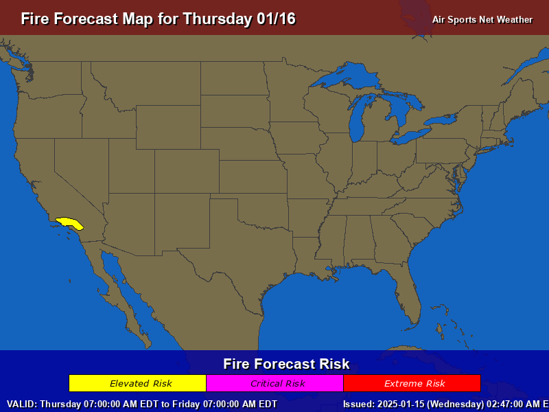 Fire Forecast Map for the United States