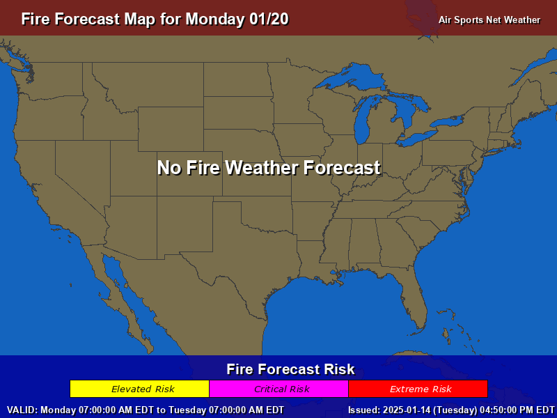 Fire Forecast Map for the United States