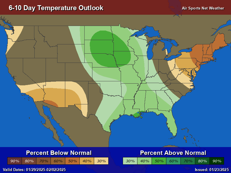 Temperature Outlook Map for the United States