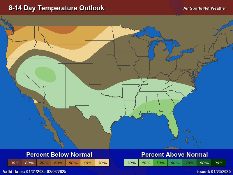 Temperature Outlook Map for the United States