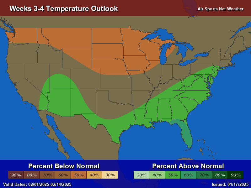 Temperature Outlook Map for the United States