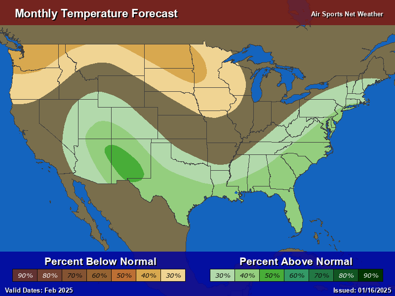 Temperature Outlook Map for the United States