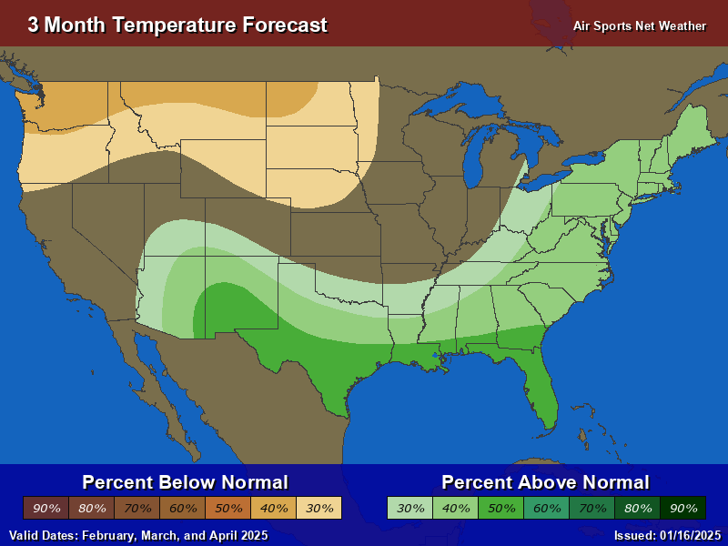 Temperature Outlook Map for the United States