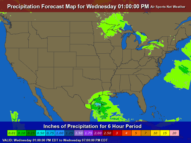 Precipitation Forecast Map for the United States