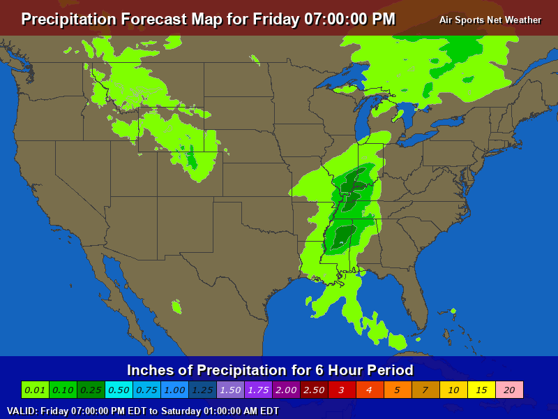 Precipitation Forecast Map for the United States