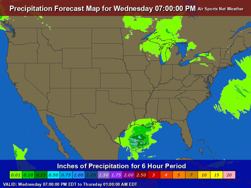 Precipitation Forecast Map for the United States