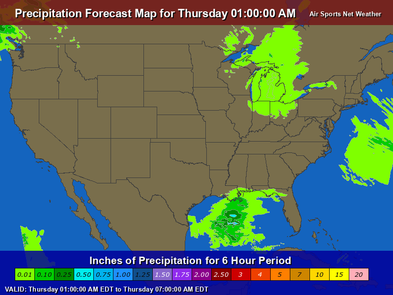 Precipitation Forecast Map for the United States