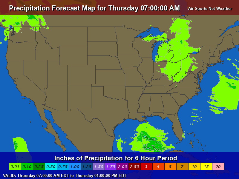 Precipitation Forecast Map for the United States