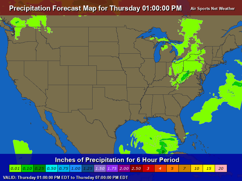 Precipitation Forecast Map for the United States