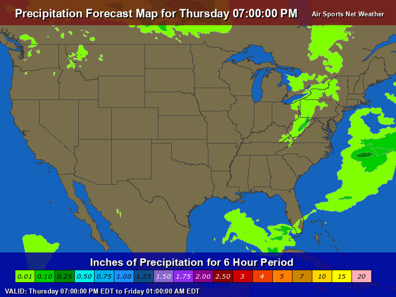 Precipitation Forecast Map for the United States