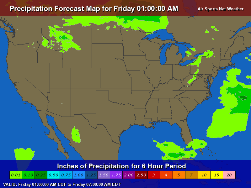 Precipitation Forecast Map for the United States