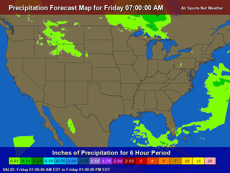 Precipitation Forecast Map for the United States