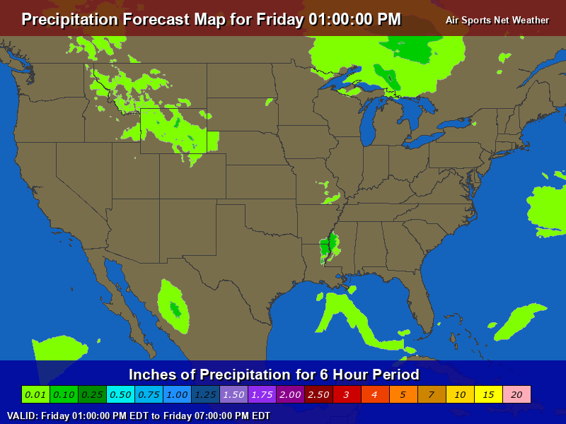 Precipitation Forecast Map for the United States