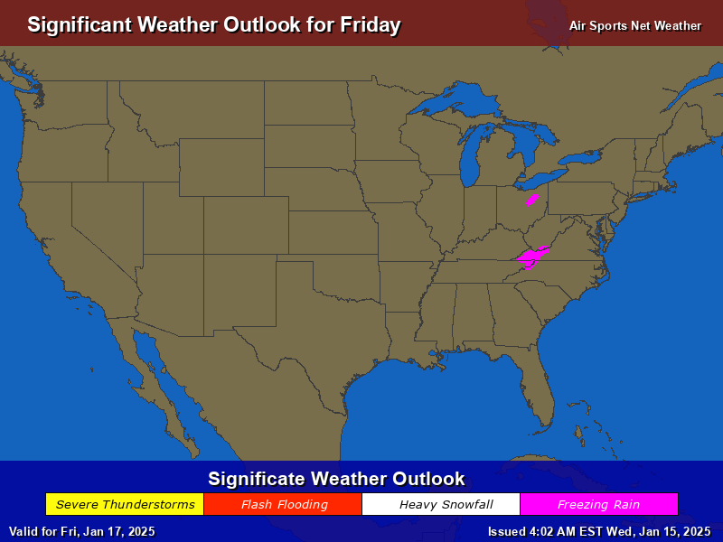 Significant Weather Forecast Map for the United States - Day 3