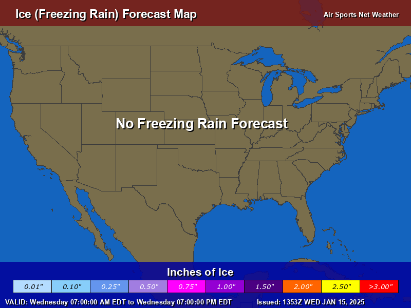 Ice Forecast Map for the United States